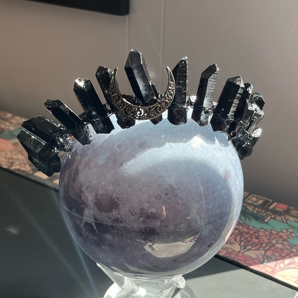Black Crystal Crown Headpiece